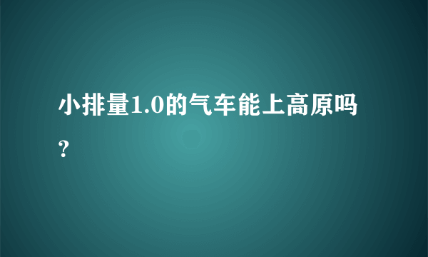 小排量1.0的气车能上高原吗？