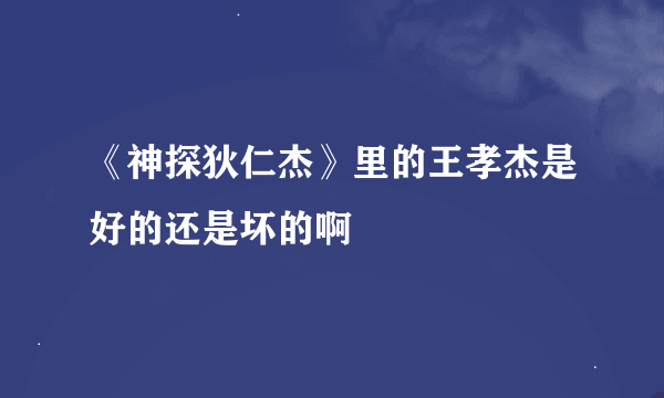 《神探狄仁杰》里的王孝杰是好的还是坏的啊