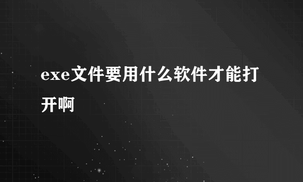 exe文件要用什么软件才能打开啊