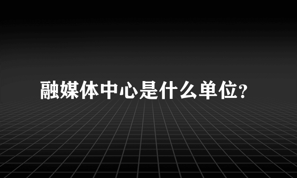 融媒体中心是什么单位？