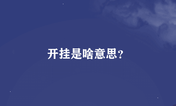 开挂是啥意思？