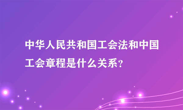 中华人民共和国工会法和中国工会章程是什么关系？