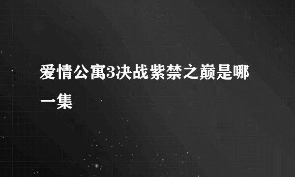 爱情公寓3决战紫禁之巅是哪一集