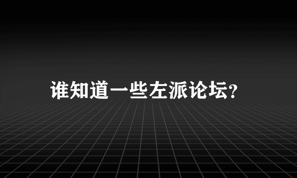 谁知道一些左派论坛？