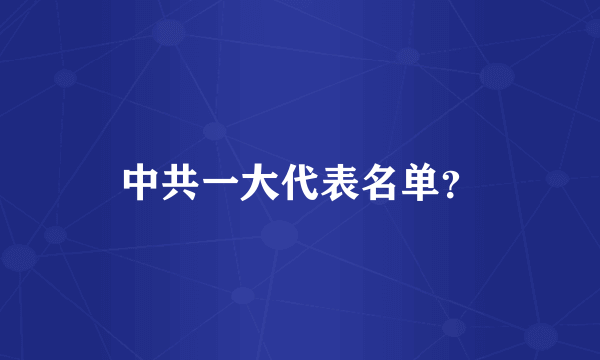 中共一大代表名单？