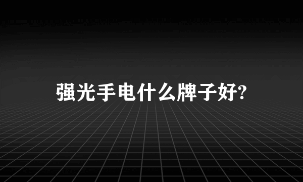 强光手电什么牌子好?