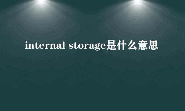 internal storage是什么意思