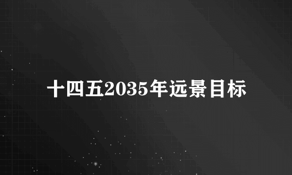 十四五2035年远景目标