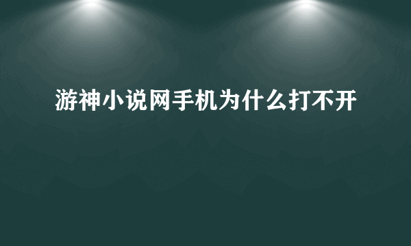 游神小说网手机为什么打不开