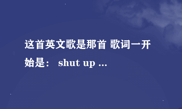 这首英文歌是那首 歌词一开始是： shut up shut up shut up ，feel me，touch me ，give me some more，