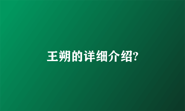 王朔的详细介绍?