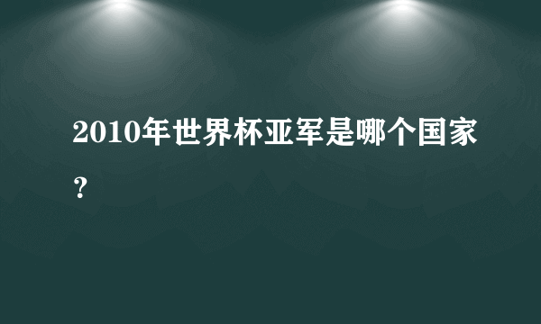 2010年世界杯亚军是哪个国家？