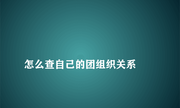 
怎么查自己的团组织关系
