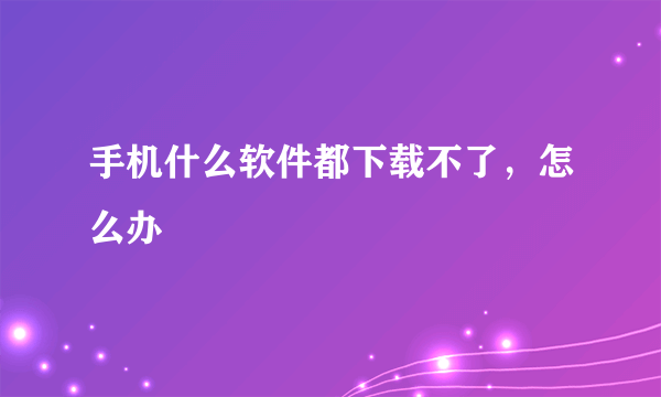 手机什么软件都下载不了，怎么办