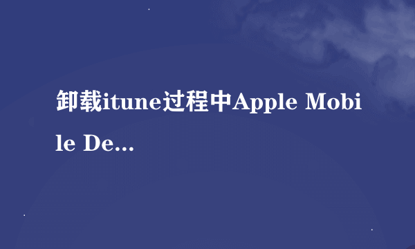 卸载itune过程中Apple Mobile Device Support卸载不了怎么办