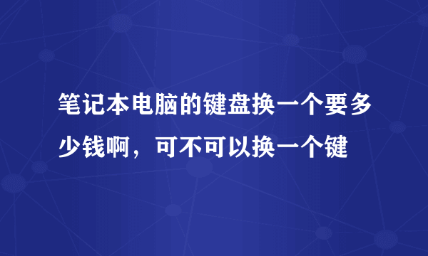 笔记本电脑的键盘换一个要多少钱啊，可不可以换一个键