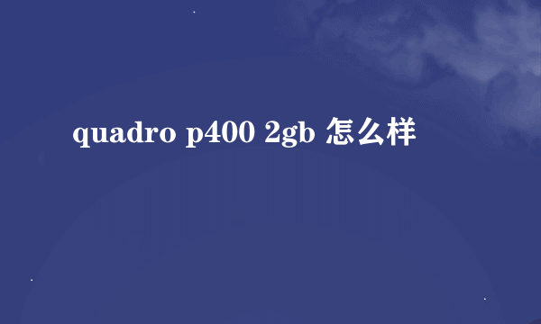 quadro p400 2gb 怎么样