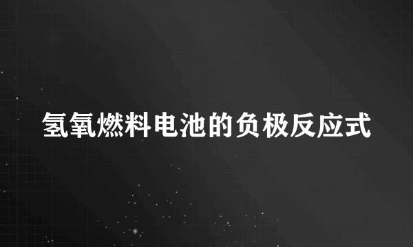 氢氧燃料电池的负极反应式