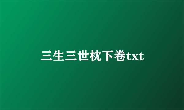 三生三世枕下卷txt