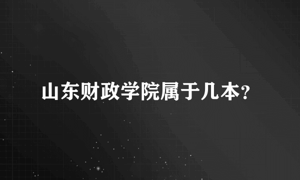 山东财政学院属于几本？