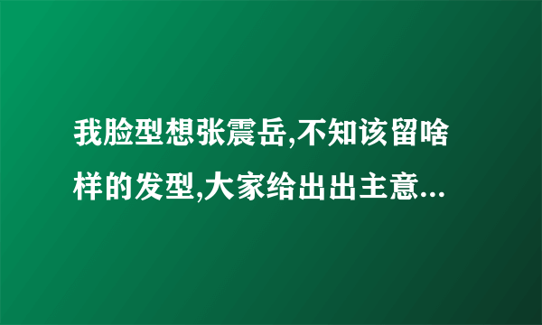 我脸型想张震岳,不知该留啥样的发型,大家给出出主意.(莫西干咋样)