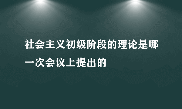 社会主义初级阶段的理论是哪一次会议上提出的