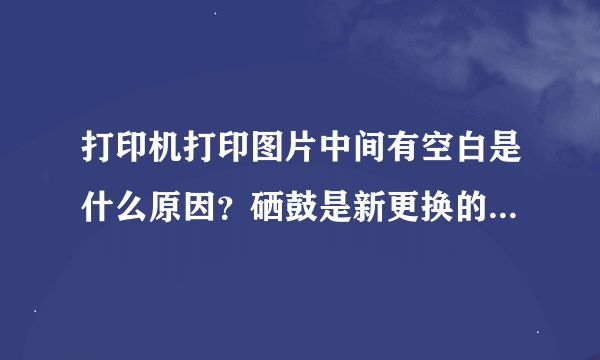 打印机打印图片中间有空白是什么原因？硒鼓是新更换的，打word和excel都是正常的！