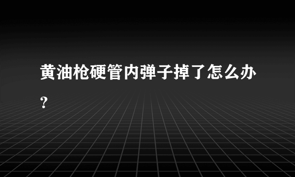 黄油枪硬管内弹子掉了怎么办？