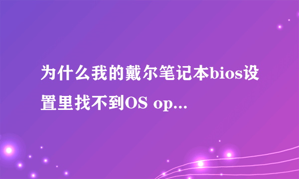 为什么我的戴尔笔记本bios设置里找不到OS optimized Defaults