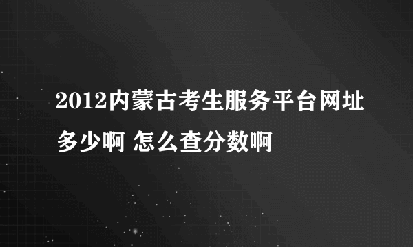 2012内蒙古考生服务平台网址多少啊 怎么查分数啊