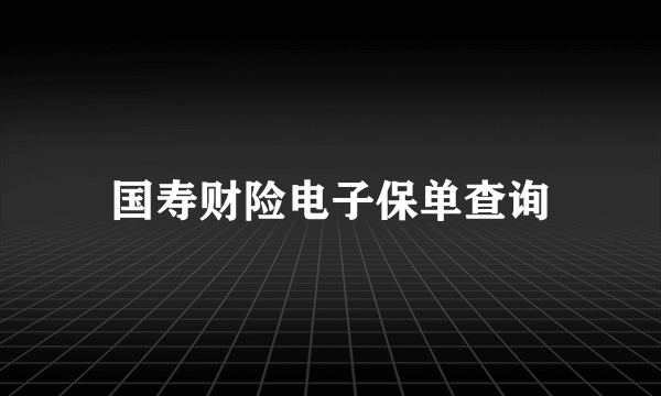 国寿财险电子保单查询