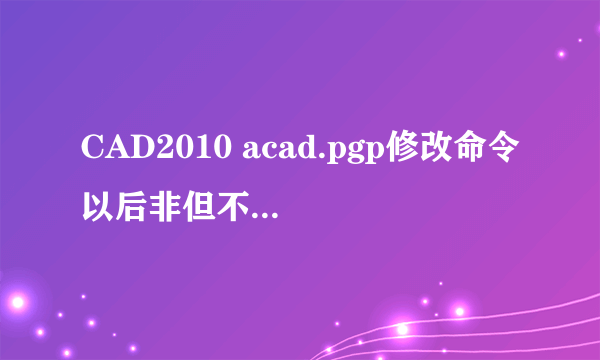 CAD2010 acad.pgp修改命令以后非但不能用，而且原有的快捷键也便成了未知命令，已重启多次，求高人指点