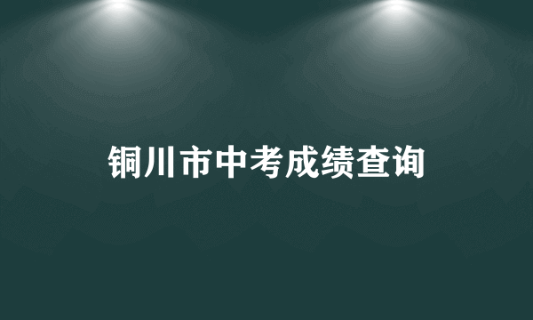 铜川市中考成绩查询