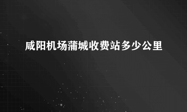 咸阳机场蒲城收费站多少公里