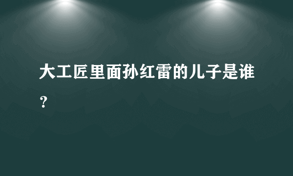 大工匠里面孙红雷的儿子是谁？