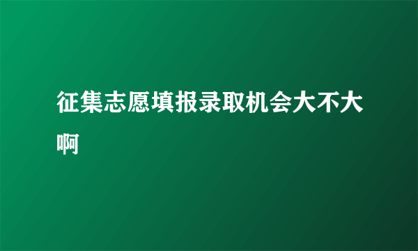 征集志愿填报录取机会大不大啊