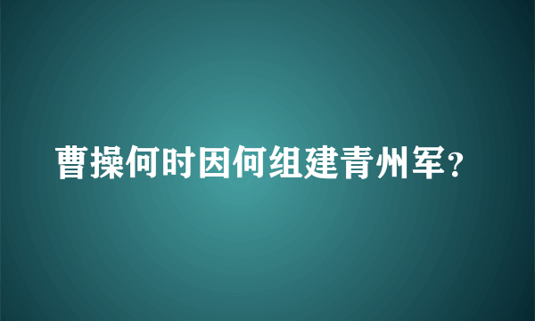 曹操何时因何组建青州军？