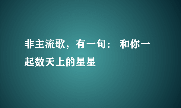 非主流歌，有一句： 和你一起数天上的星星