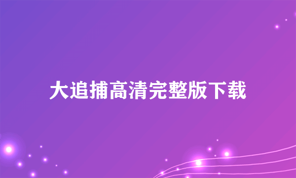 大追捕高清完整版下载