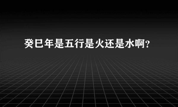 癸巳年是五行是火还是水啊？