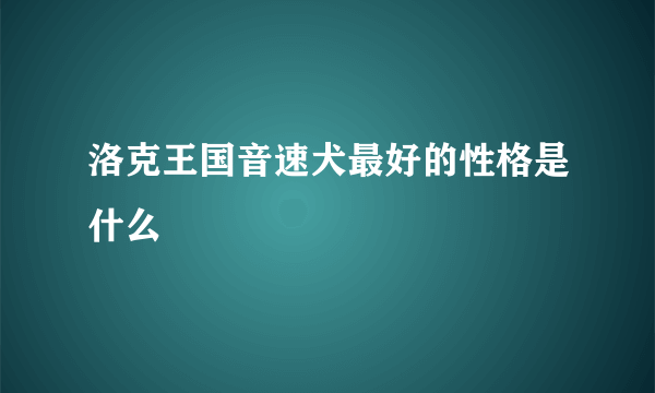 洛克王国音速犬最好的性格是什么