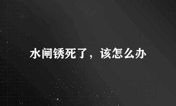 水闸锈死了，该怎么办