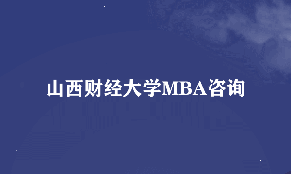 山西财经大学MBA咨询