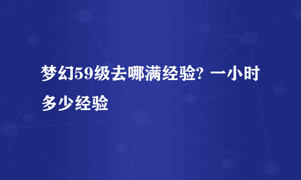 梦幻59级去哪满经验? 一小时多少经验