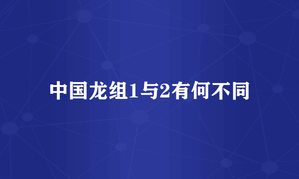 中国龙组1与2有何不同