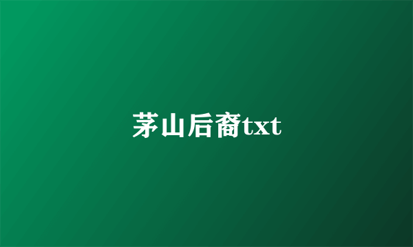 茅山后裔txt