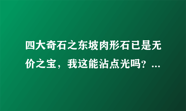 四大奇石之东坡肉形石已是无价之宝，我这能沾点光吗？随评谢谢