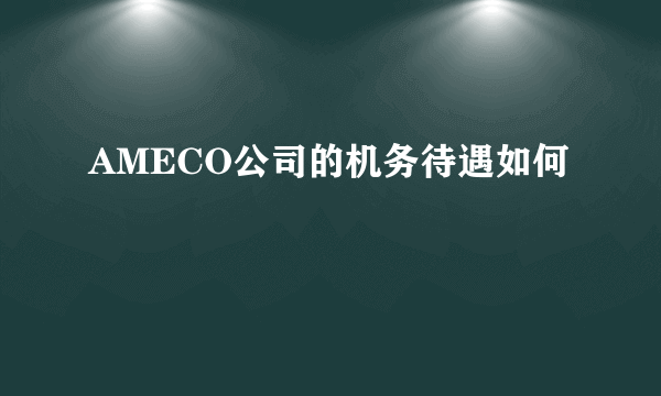 AMECO公司的机务待遇如何