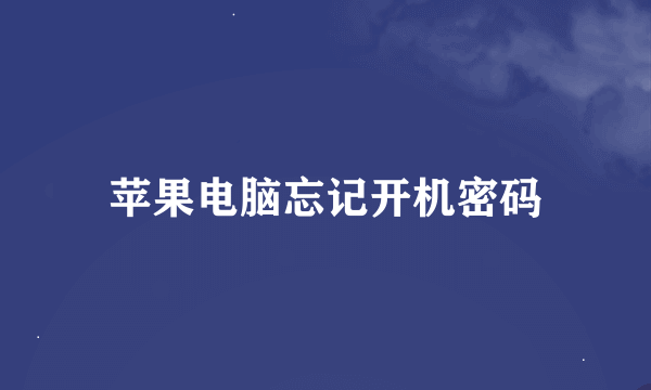 苹果电脑忘记开机密码