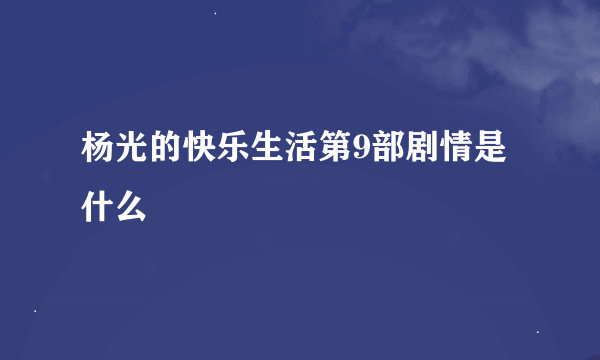 杨光的快乐生活第9部剧情是什么